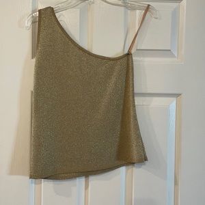 Gold one shoulder blouse
